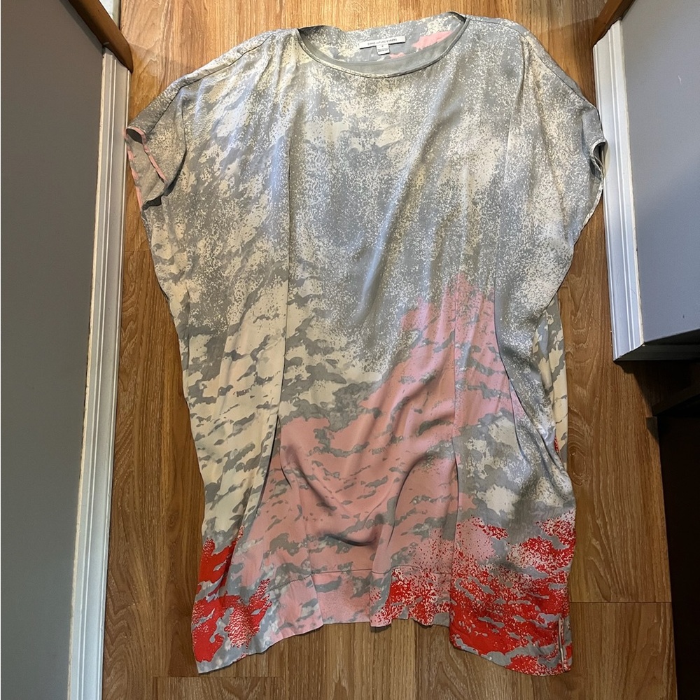 Pink and gray t-shirt dress